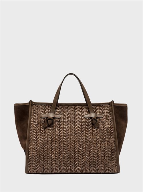 Borsa a tracolla Miss Marcella 32 in paglia e suede GIANNI CHIARINI MARCELLA | BS9762MDNCHOCO